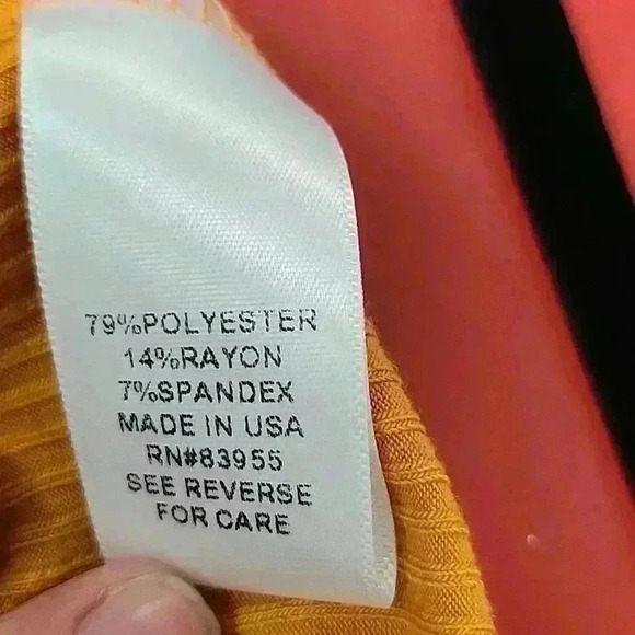 PLUS SIZE  ASYMMETRIC RIBBED CROP TOP - MUSTARD size 3x Nwot - Picture 8 of 8